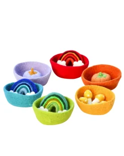 Felt Colourful Sorting Bowls - Set Of 6