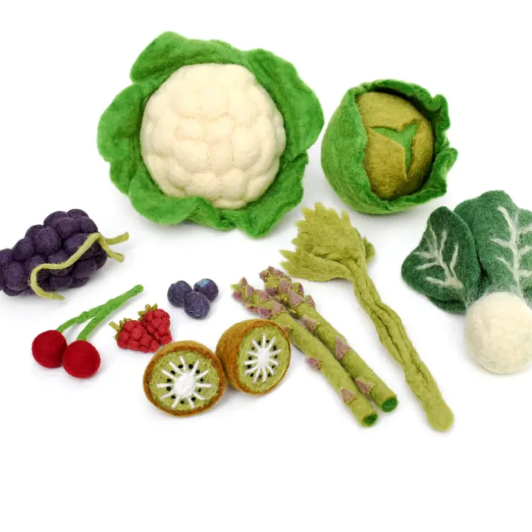 Felt Fruit & Vegetable Set - 15 Pieces