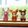 Felt Peg Doll Set - Bear, Rabbit, Fox