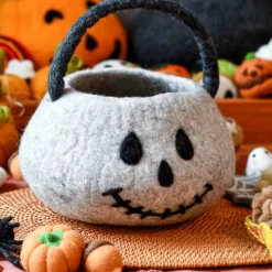 Felt Trick Or Treat Spooky Skull Bag