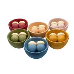 Large Set Of 12 Sorting Acorn's & 6 Bowls