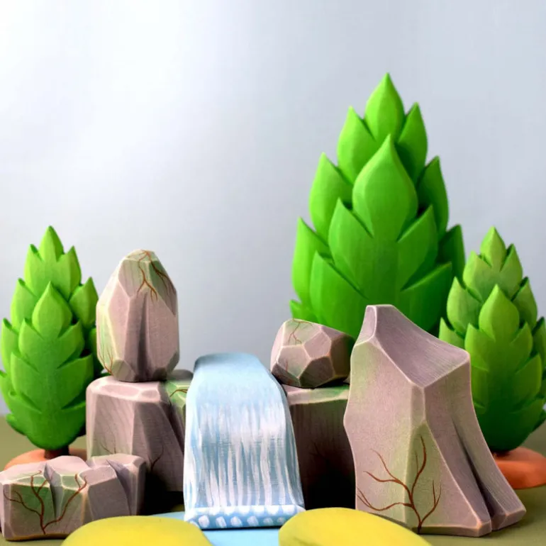 Large Wooden River Rocks - Mossy