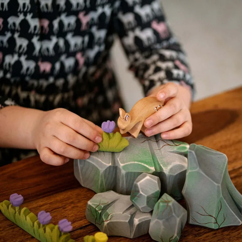 Large Wooden River Rocks - Mossy
