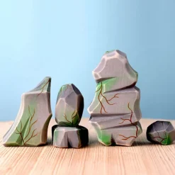 Large Wooden River Rocks - Mossy