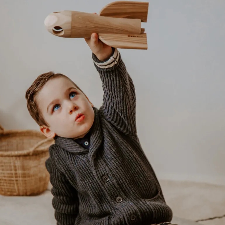Large Wooden Rocket With Astronaut - Elon