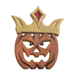Large Wooden Scary Pumpkin - King