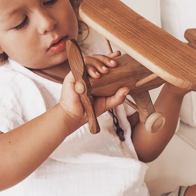 Large Wooden Toy Propeller Plane - Clifford