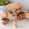 Large Wooden Tractor With Trailer