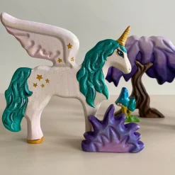 Large Wooden Unicorn Flying