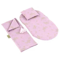 Muslin Doll Pram Bedding - Dusty Pink