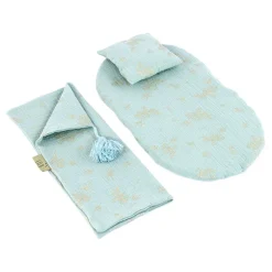 Muslin Doll Pram Bedding - Mint