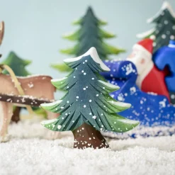 Small Wooden Fir Tree - Snowy