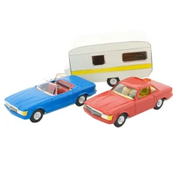 Tin Toy Set - Mercedes Cabrio, Coupe & Caravan