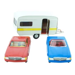 Tin Toy Set - Mercedes Cabrio, Coupe & Caravan