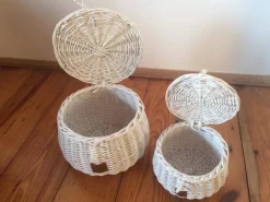 Wicker Basket Large - White