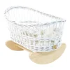 Wicker Doll Cradle - White