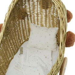 Wicker Dolls Pram - Gold