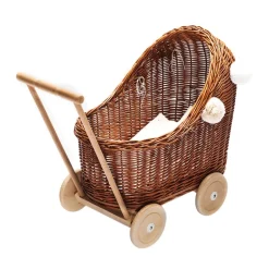 Wicker Dolls Pram - Natural