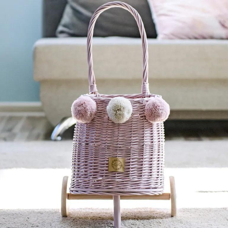 Wicker Market Buggy - Dusty Pink