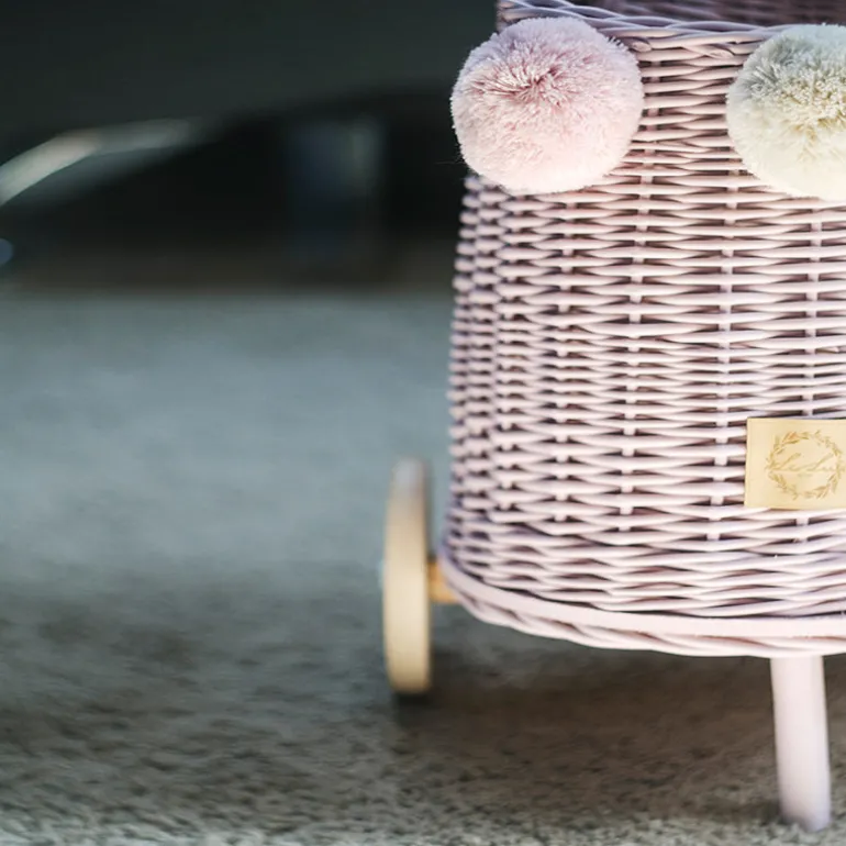 Wicker Market Buggy - Dusty Pink