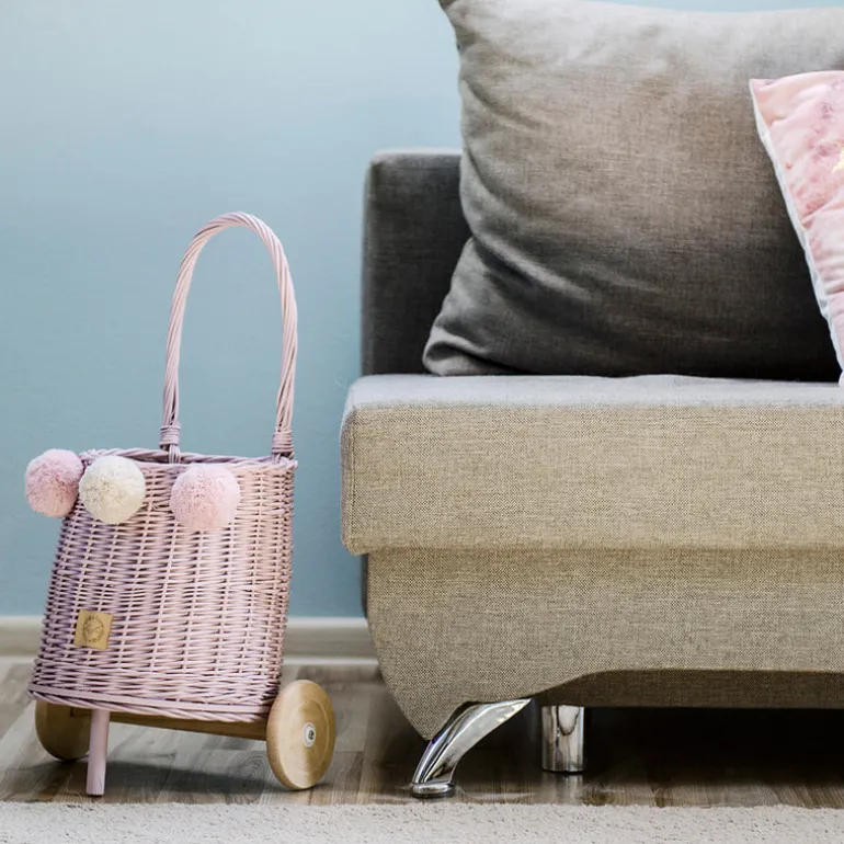 Wicker Market Buggy - Dusty Pink