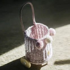 Wicker Market Buggy - Dusty Pink