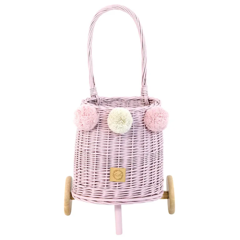 Wicker Market Buggy - Dusty Pink