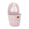 Wicker Wall Basket - Dusty Pink