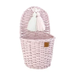 Wicker Wall Basket - Dusty Pink