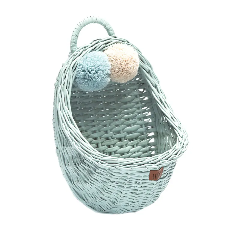 Wicker Wall Basket - Sage