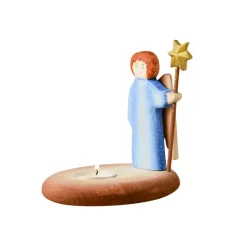 Wooden Angel With Candle Holder