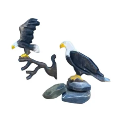 Wooden Bald Eagle - Perched