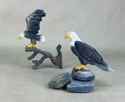 Wooden Bald Eagle - Perched