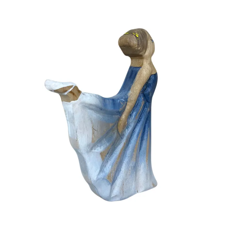 Wooden Ballerina - Blue Dress