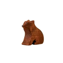 Wooden Bear Cub - Sitting