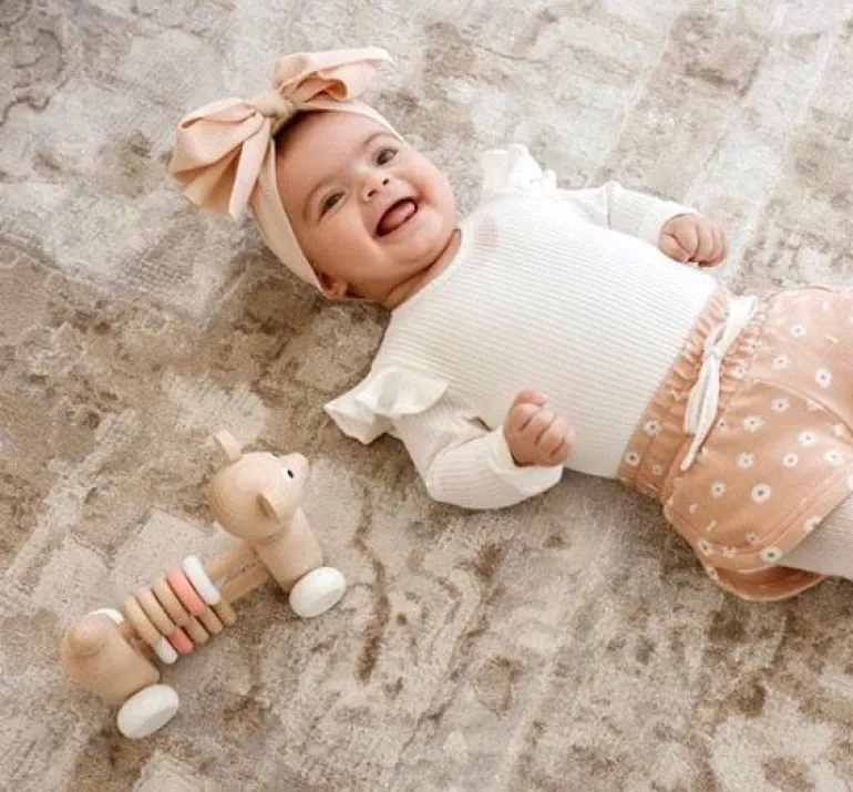 Wooden Bear With Beads - Nala