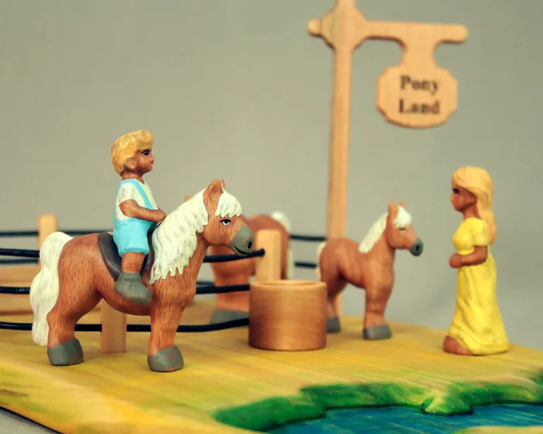 Wooden Boy & Horse Set