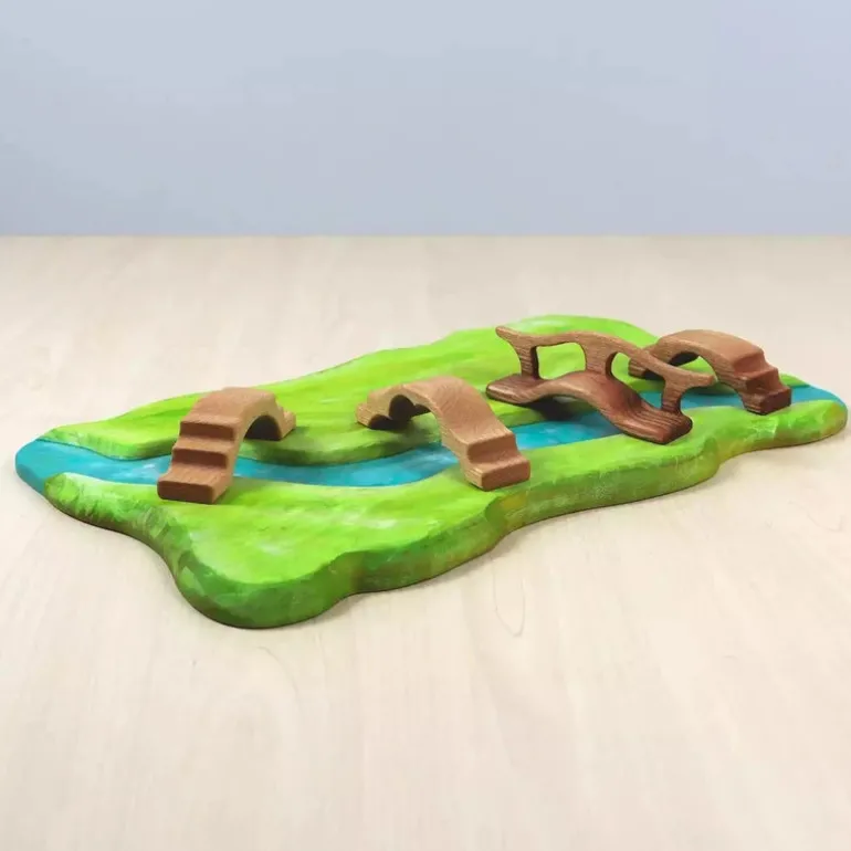 Wooden Bridge With Railing