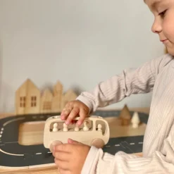 Wooden Bus With Passengers