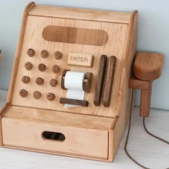 Wooden Cash Register Set