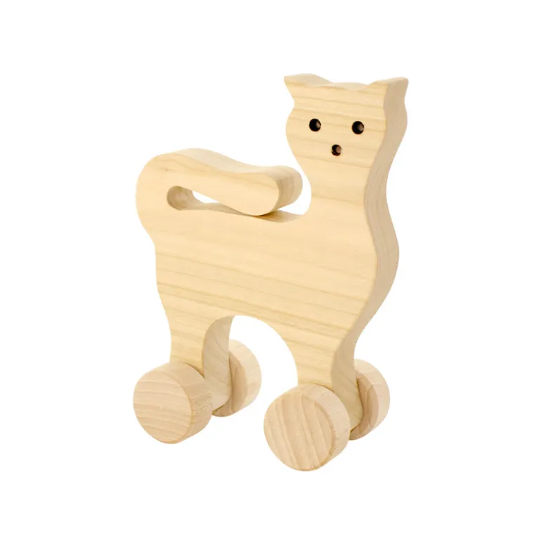 Wooden Cat Push Along - Nora