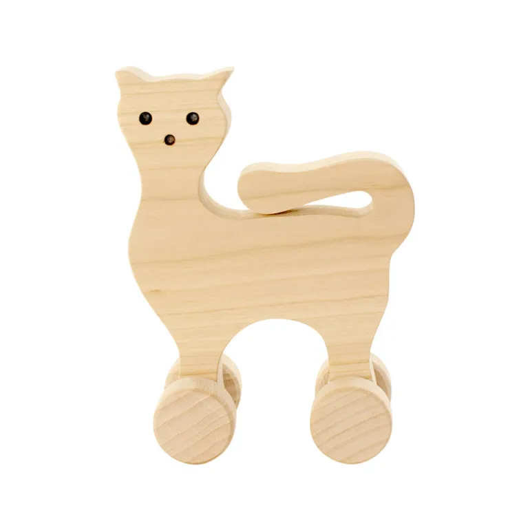 Wooden Cat Push Along - Nora