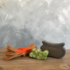 Wooden Cauldron with Fire