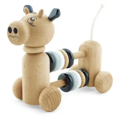 Wooden Cow With Counting Beads - Ruben