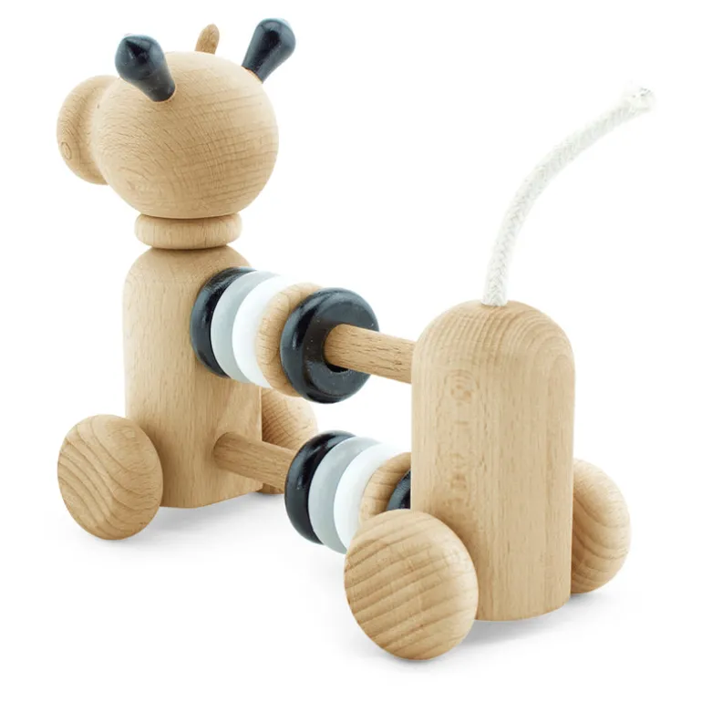 Wooden Cow With Counting Beads - Ruben