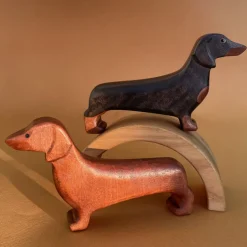 Wooden Dachshund Dog - Black & Tan