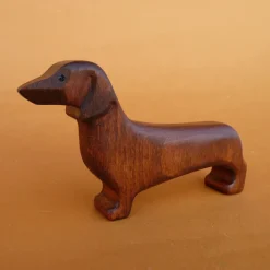 Wooden Dachshund Dog - Brown