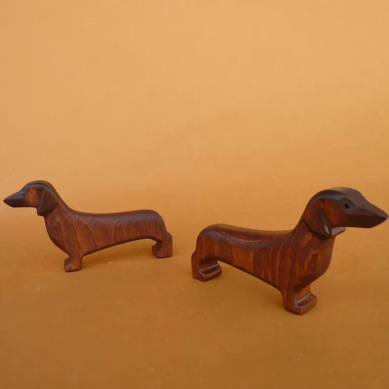 Wooden Dachshund Dog - Brown