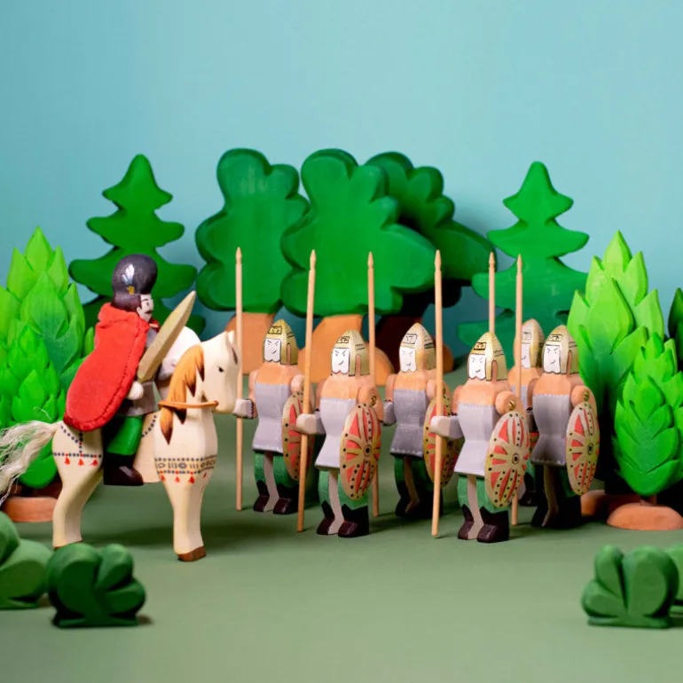 Wooden Dacian Knight With Spear & Shield