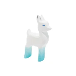 Wooden Deer Fawn - White With Flower